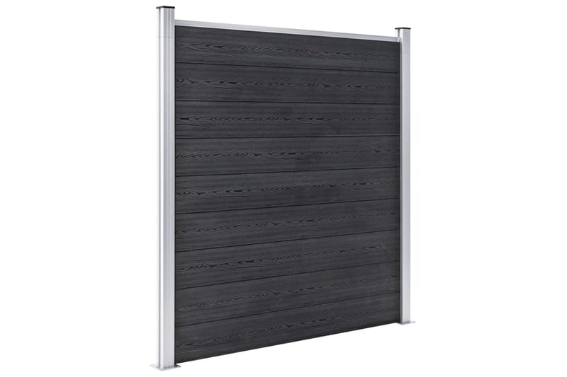 WPC-staketpanel 8 fyrkantig + 1 vinklad 1484x186 cm grå - Grå - Staket & grindar