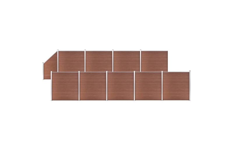 WPC-staketpanel 9 fyrkantig + 1 vinklad 1657x186 cm brun - Brun - Utemöbler - Övrigt utemöbler - Tillbehör - Staket & grindar