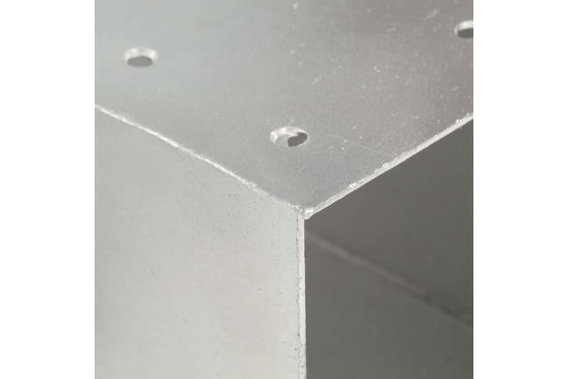 Stolpbeslag 4 st Y-form galvaniserad metall 101x101 mm - Silver - Staket & grindar