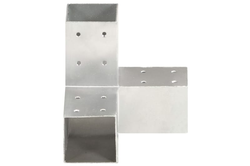 Stolpbeslag 4 st Y-form galvaniserad metall 81x81 mm - Silver - Staket & grindar
