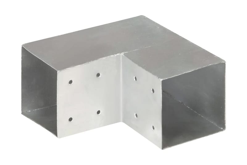 Stolpbeslag L-form galvaniserad metall 101x101 mm - Silver - Staket & grindar
