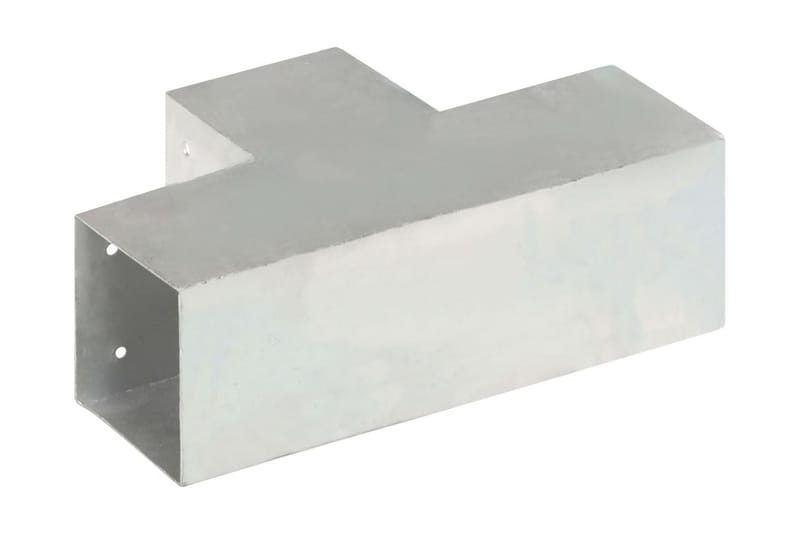Stolpbeslag T-form galvaniserad metall 101x101 mm - Silver - Staket & grindar