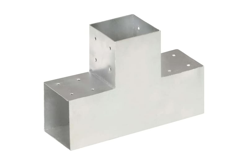 Stolpbeslag T-form galvaniserad metall 101x101 mm - Silver - Staket & grindar