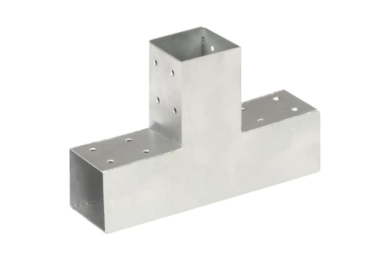 Stolpbeslag T-form galvaniserad metall 71x71 mm - Silver - Staket & grindar