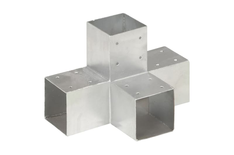 Stolpbeslag X-form galvaniserad metall 91x91 mm - Silver - Staket & grindar