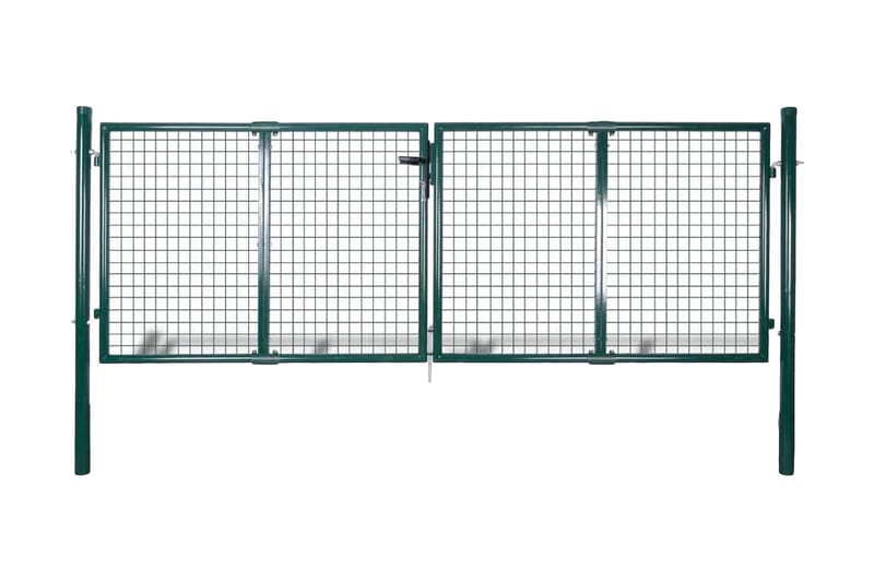 Trädgårdsgrind stål 306x175 cm grön - Grön - Staket & grindar