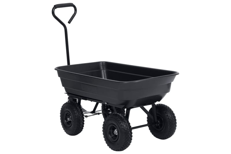 Trädgårdsvagn tippbar 300 kg 75L svart - Utemöbler - Övrigt utemöbler - Tillbehör - Övriga trädgårdstillbehör