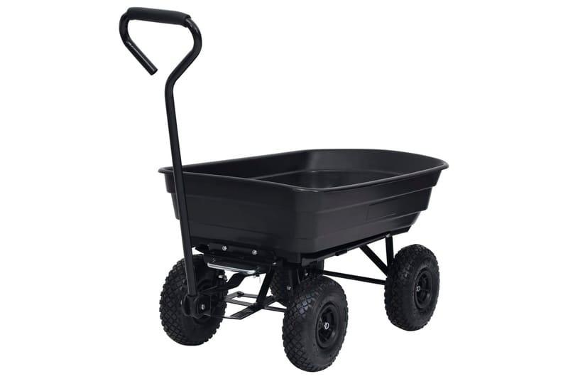Trädgårdsvagn tippbar 300 kg 75L svart - Utemöbler - Övrigt utemöbler - Tillbehör - Övriga trädgårdstillbehör
