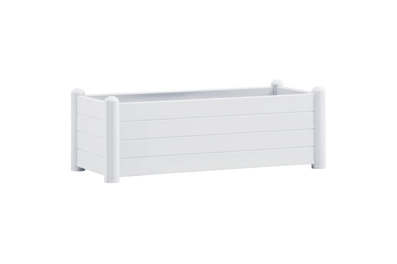 Upphöjd odlingslåda PP vit 100x43x35 cm - Vit - Inredning & dekor - Trädgårdsdekoration - Utomhuskrukor - Blomlåda