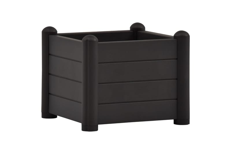 Upphöjd odlingslåda PP antracit 43x43x35 cm - Grå - Inredning & dekor - Trädgårdsdekoration - Utomhuskrukor - Blomlåda