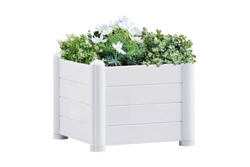 Upphöjd odlingslåda PP vit 43x43x35 cm