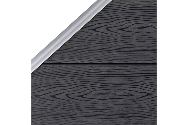 WPC-staketpanel 2 fyrkantig + 1 vinklad 446x186 cm grå - Grå - Staket & grindar