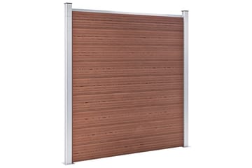 WPC-staketpanel 3 fyrkantig + 1 vinklad 619x186 cm brun
