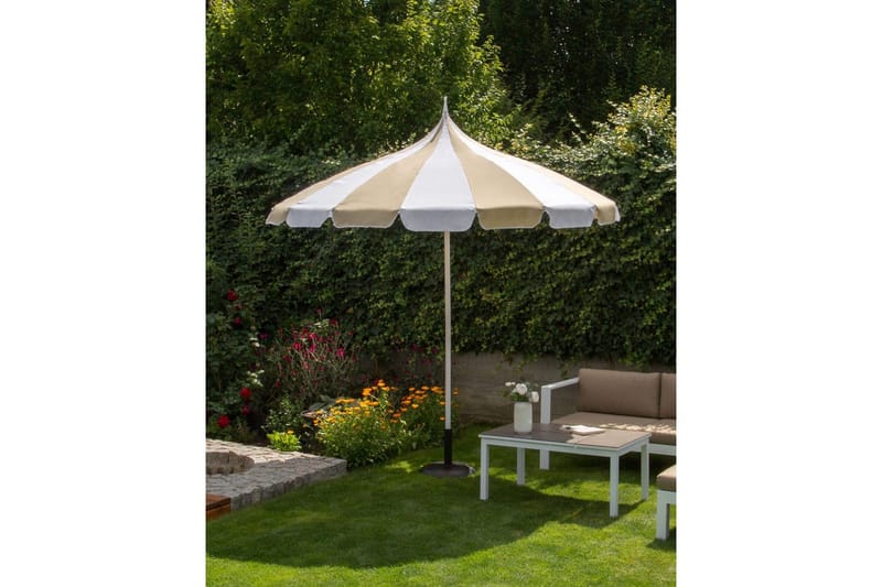 Balkongparasoll Minoa Beige/vit - Beige/vit - Utemöbler - Solskydd - Skärmskydd & vindskydd