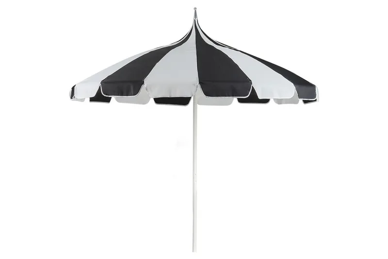 Balkongparasoll Minoa Svart/Vit, Svart/Vit