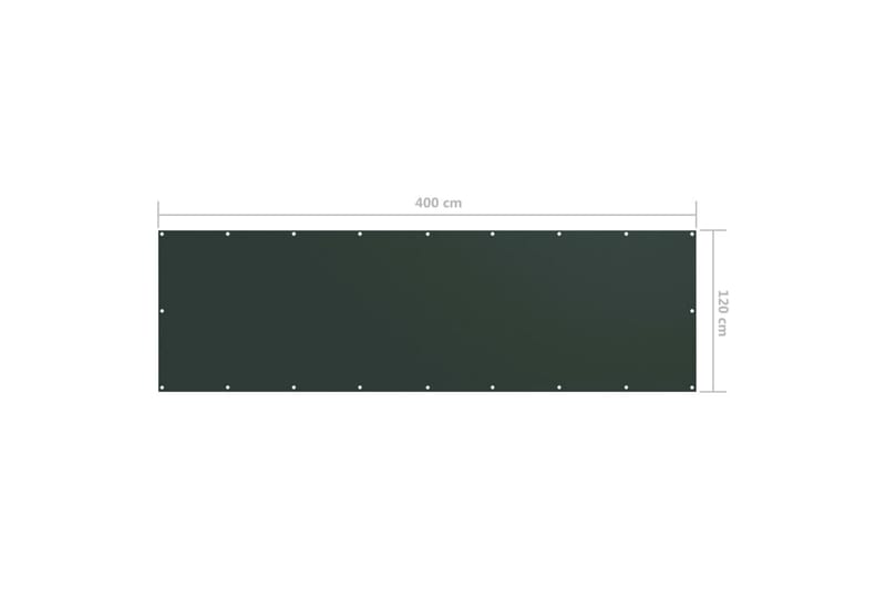Balkongskärm mörkgrön 120x400 cm oxfordtyg - Grön - Skärmskydd & vindskydd