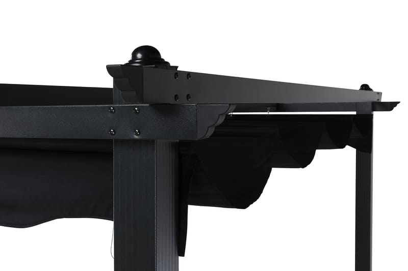 Fristående pergola med hopfällbart tak för altan och trädgård 4x3 - Svart / Aluminium - Utemöbler - Solskydd - Pergola