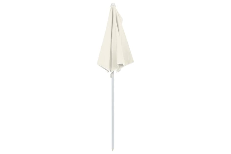 Halvrunt parasoll med stång 180x90 cm sand - Vit - Utemöbler - Solskydd - Parasoll