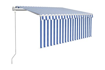 Automatiserad markis med rullgardin 3x2,5 m blå och vit