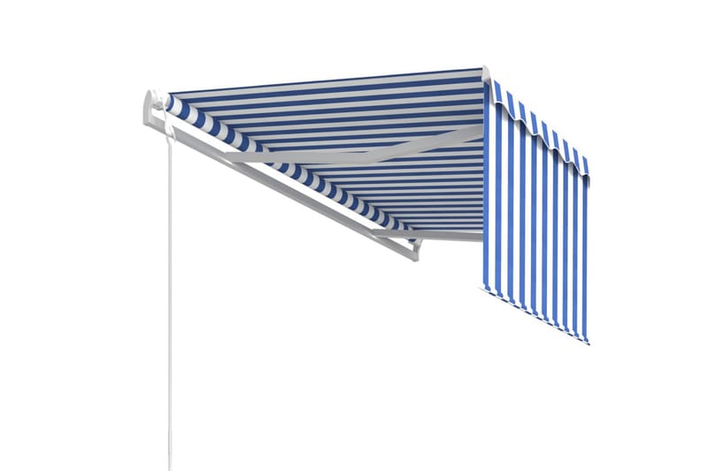 Automatiserad markis med rullgardin 3x2,5 m blå och vit - Blå - Fönstermarkis - Markiser
