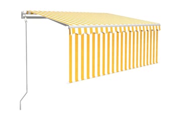 Automatiserad markis med rullgardin 3x2,5 m gul och vit