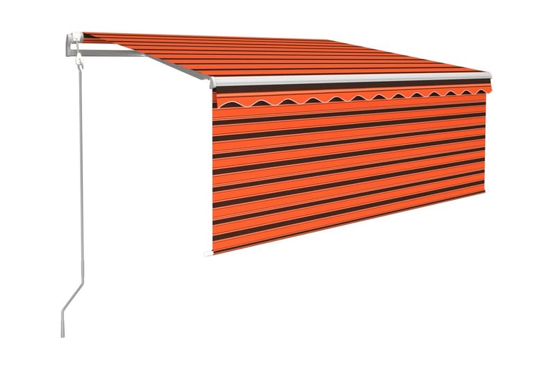 Automatiserad markis med rullgardin 3x2,5 m orange och brun - Orange - Utemöbler - Solskydd - Markiser - Fönstermarkis