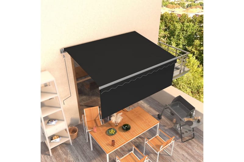 Automatiserad markis med rullgardin 3x2,5m antracit - Antracit - Utemöbler - Solskydd - Markiser - Fönstermarkis