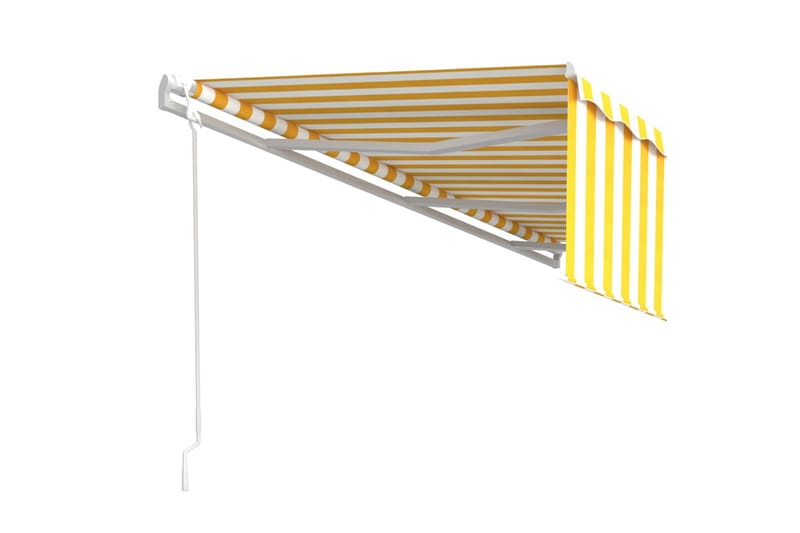 Automatiserad markis med rullgardin 6x3m gul/vit - Gul - Fönstermarkis - Markiser