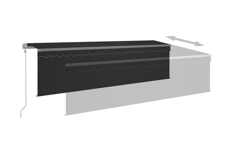 Automatiserad markis rullgardin vindsensor LED 5x3m antracit - Grå - Fönstermarkis - Markiser