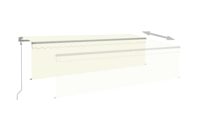Automatiserad markis rullgardin vindsensor LED 5x3m gräddvit - Kräm - Utemöbler - Solskydd - Markiser - Fönstermarkis