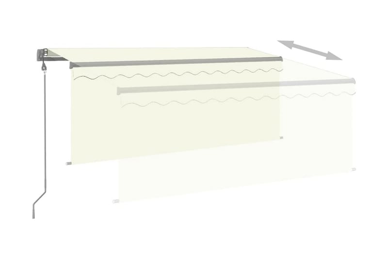 Automatiserad markis vindsensor rullgardin LED 3x2,5m gräddv - Kräm - Fönstermarkis - Markiser