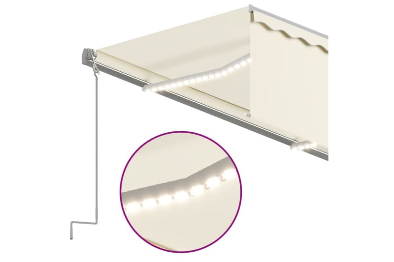 Automatiserad markis vindsensor rullgardin LED 3x2,5m gräddv - Kräm - Utemöbler - Solskydd - Markiser - Fönstermarkis