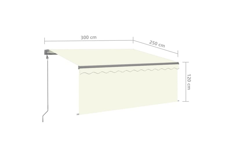 Automatiserad markis vindsensor rullgardin LED 3x2,5m gräddv - Kräm - Utemöbler - Solskydd - Markiser - Fönstermarkis