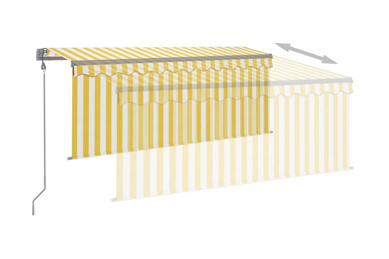 Automatiserad markis vindsensor rullgardin LED 3x2,5m gul/vi - Gul - Utemöbler - Solskydd - Markiser - Fönstermarkis