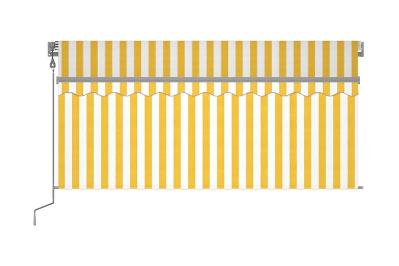 Automatisk infällbar markis med rullgardin 3x2,5 m gul och v - Gul - Fönstermarkis - Markiser