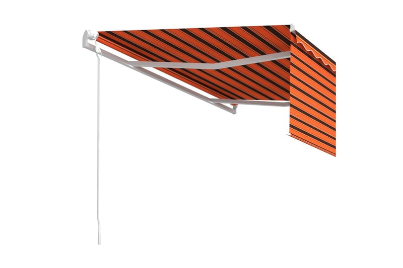 Automatisk infällbar markis med rullgardin 4x3 m orange/brun - Orange - Utemöbler - Solskydd - Markiser - Fönstermarkis