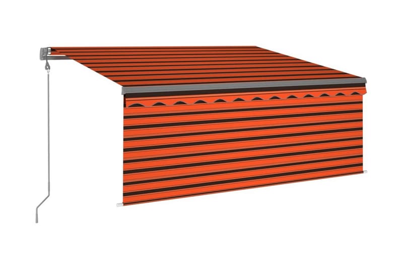 Automatisk infällbar markis rullgardin 3,5x2,5m orange och b - Orange - Utemöbler - Solskydd - Markiser - Fönstermarkis