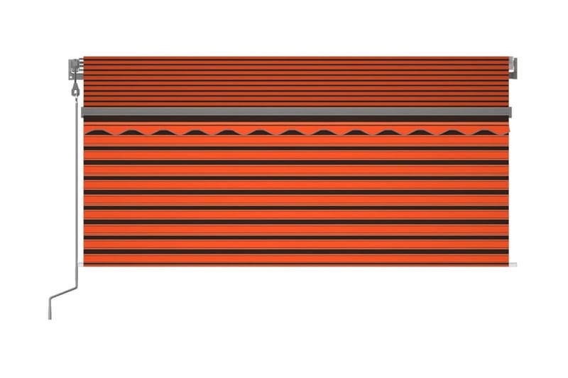 Automatisk infällbar markis rullgardin 3,5x2,5m orange och b - Orange - Utemöbler - Solskydd - Markiser - Fönstermarkis