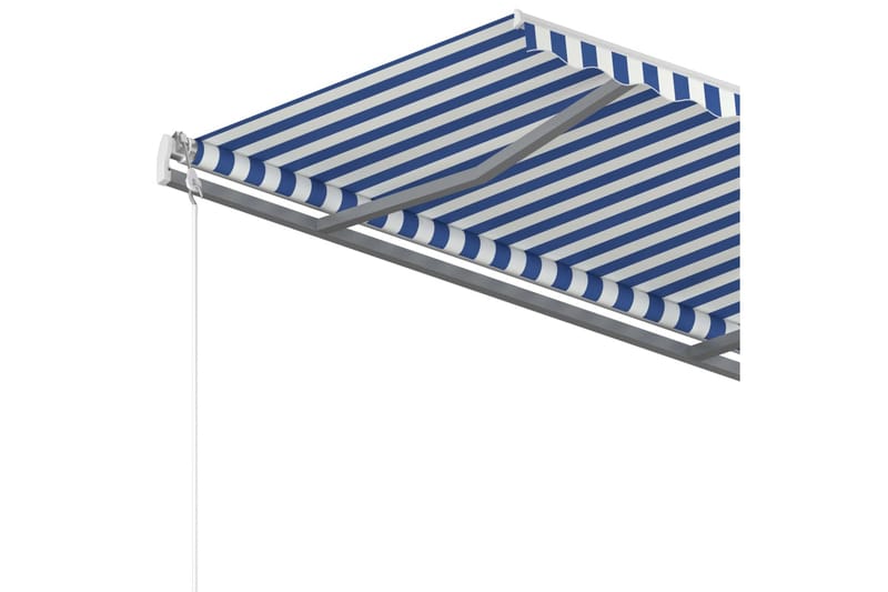 Automatisk markis 300x250 cm blå och vit - Blå - Utemöbler - Solskydd - Markiser