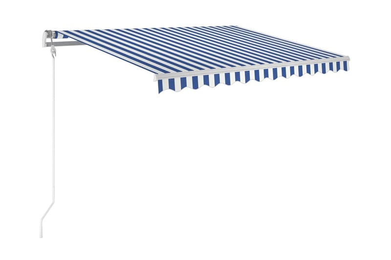 Automatisk markis 300x250 cm blå och vit - Blå - Utemöbler - Solskydd - Markiser