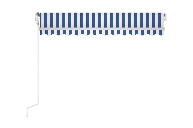Automatisk markis 300x250 cm blå och vit - Blå - Utemöbler - Solskydd - Markiser