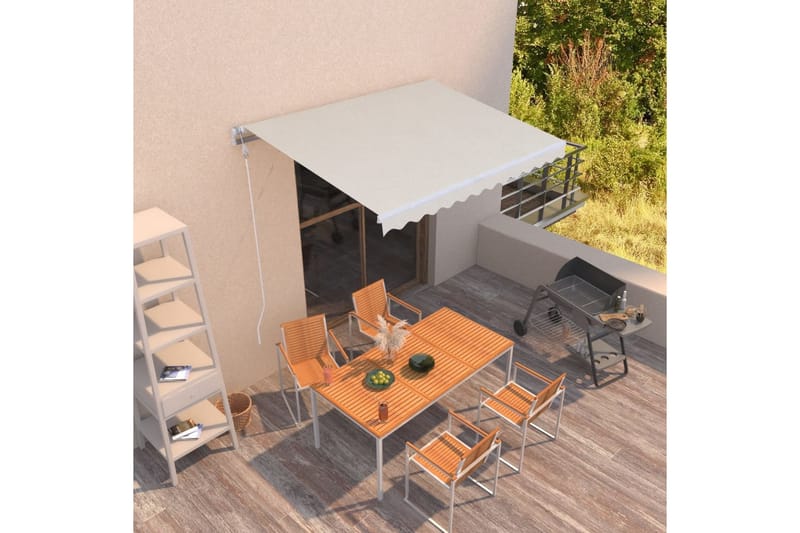 Automatisk markis 350x250 cm gräddvit - Vit - Utemöbler - Solskydd - Markiser