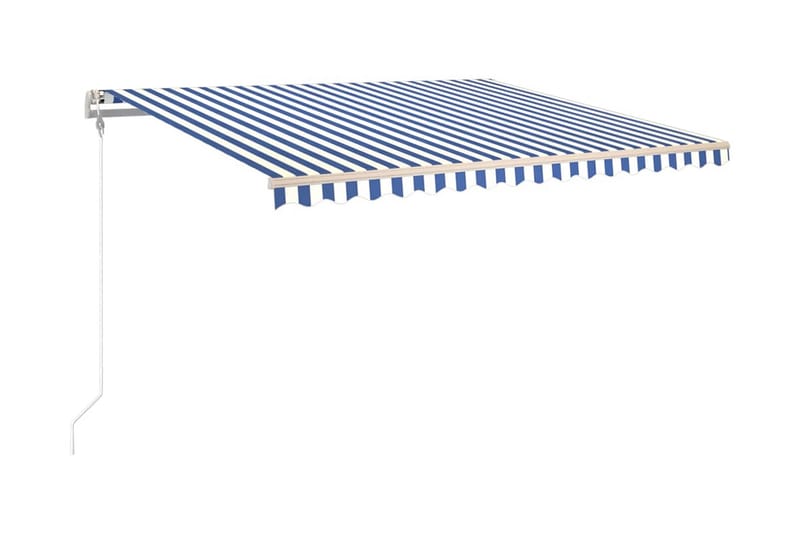Automatisk markis 400x350 cm blå och vit - Blå - Utemöbler - Solskydd - Markiser