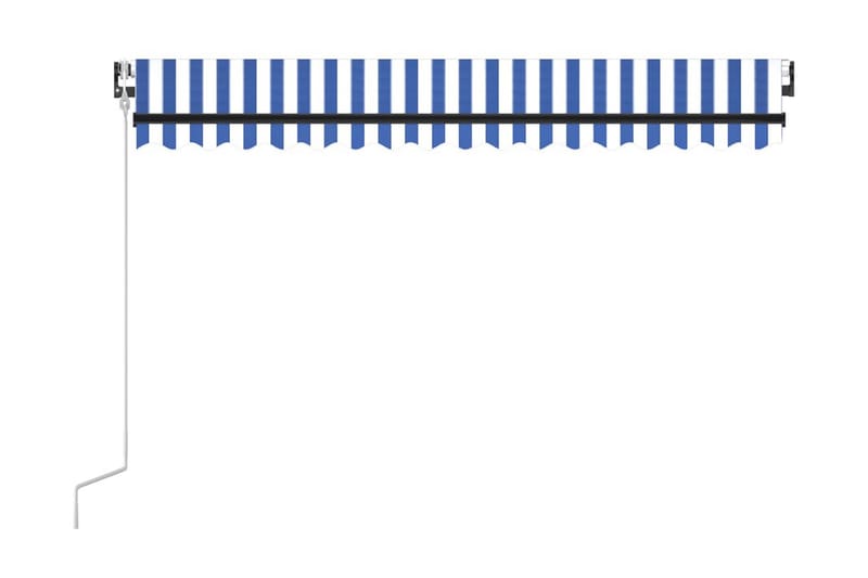 Automatisk markis 400x350 cm blå och vit - Blå - Utemöbler - Solskydd - Markiser