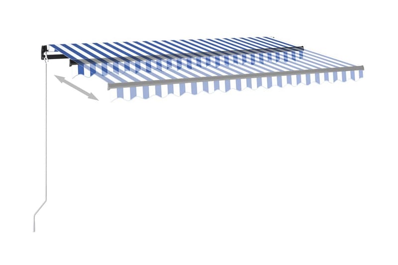 Automatisk markis 400x350 cm blå och vit - Blå - Utemöbler - Solskydd - Markiser