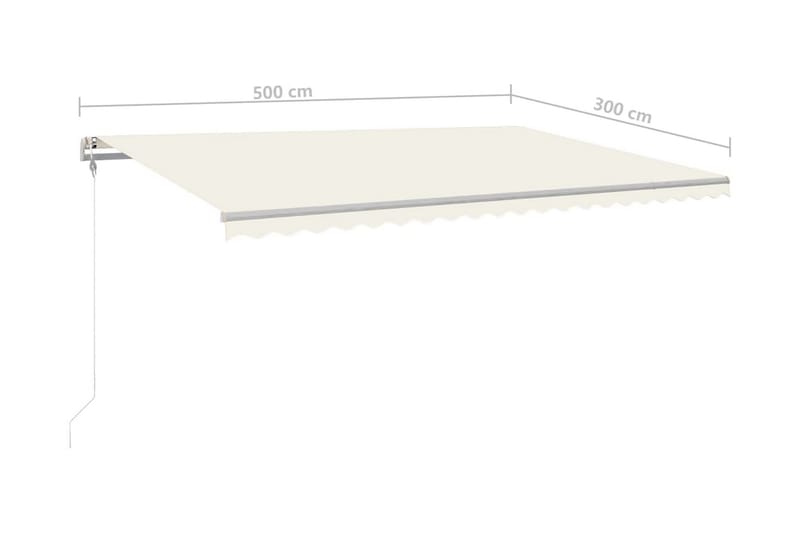 Automatisk markis 500x300 cm gräddvit - Vit - Utemöbler - Solskydd - Markiser