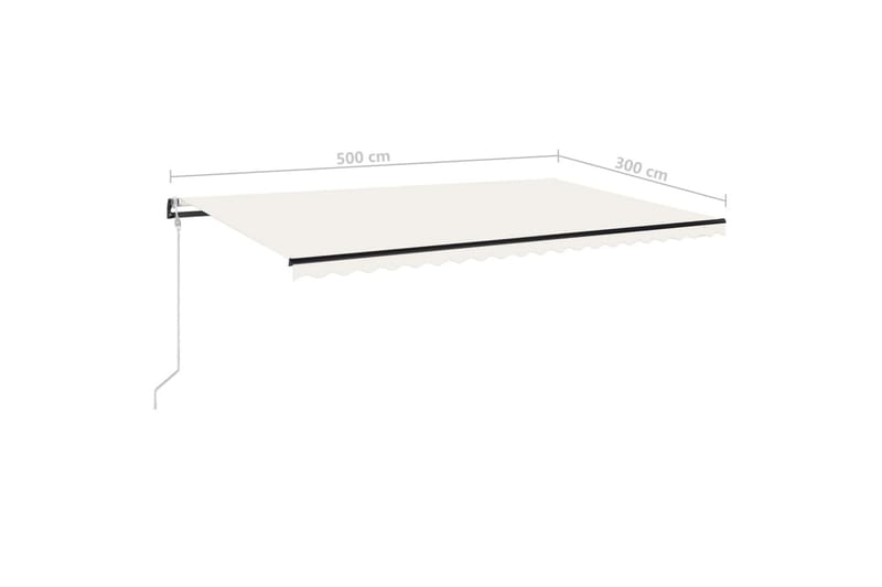 Automatisk markis 500x300 cm gräddvit - Vit - Utemöbler - Solskydd - Markiser