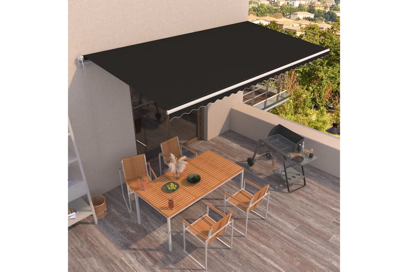Automatisk markis 600x350 cm antracit - Antracit - Utemöbler - Solskydd - Markiser