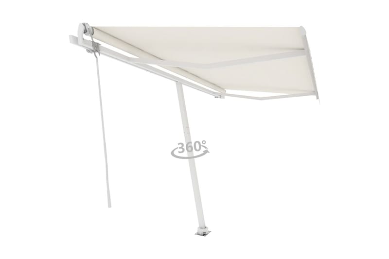 Automatisk markis fristående 400x350 cm gräddvit - Vit - Utemöbler - Solskydd - Markiser