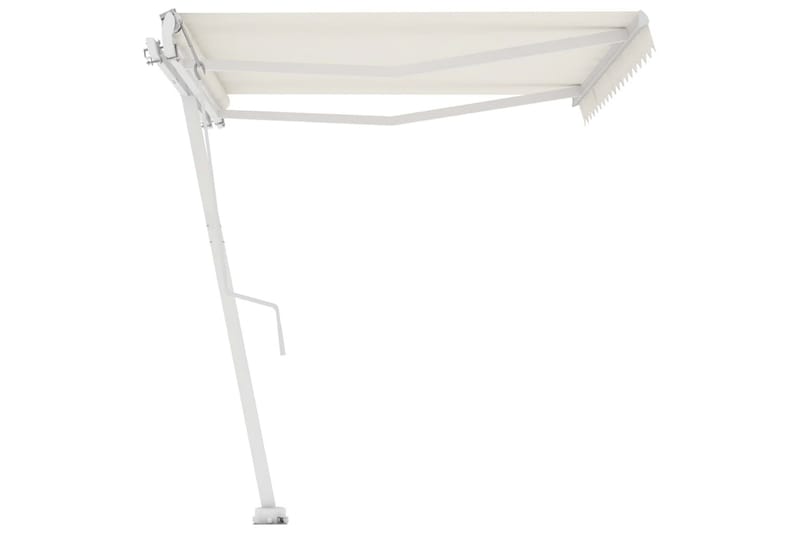 Automatisk markis fristående 400x350 cm gräddvit - Vit - Utemöbler - Solskydd - Markiser